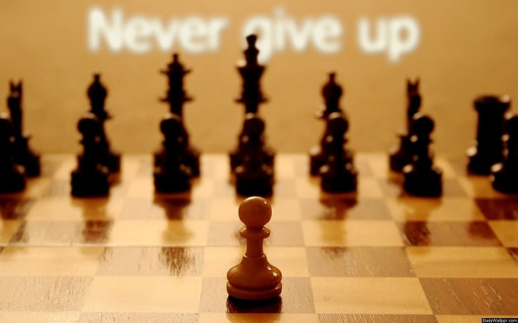 quote, chess, typography, motivational, depth of field, HD wallpaper