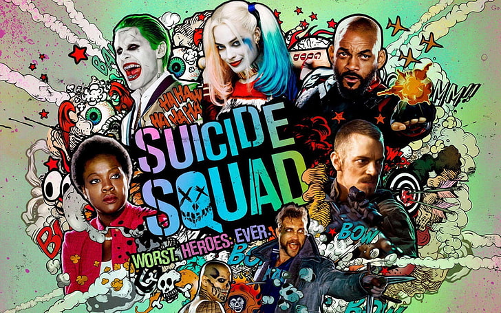 Suicide squad, Harley quinn, Deadshot, Joker, Captain boomerang, Enchantress, HD wallpaper