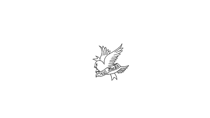 black and white bird illustration, lil peep, crybaby, gothboiclique, HD wallpaper