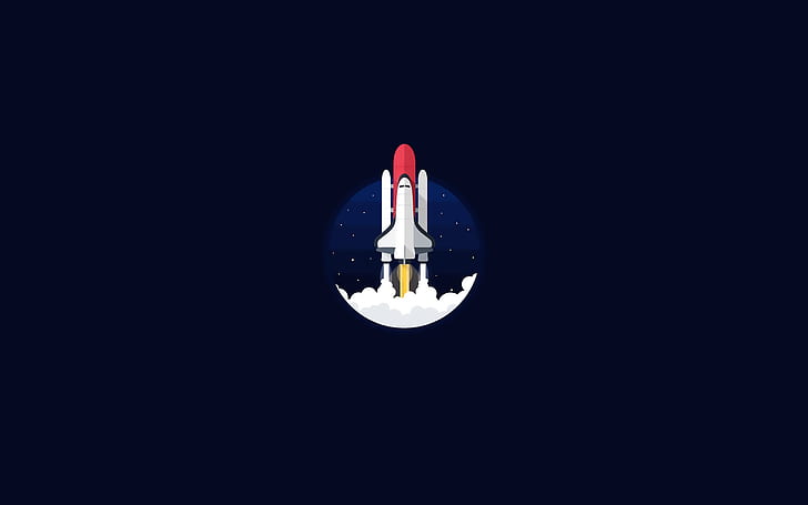 NASA, space shuttle, minimalism, HD wallpaper