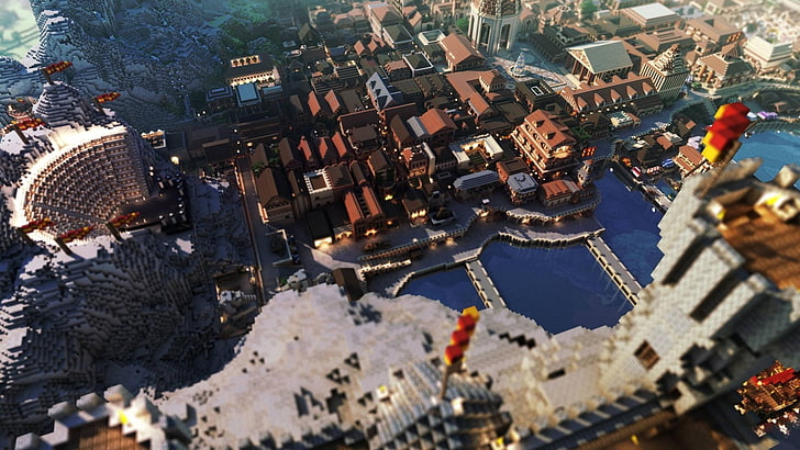 Video Game, Minecraft, Building, Mojang, Village, HD wallpaper
