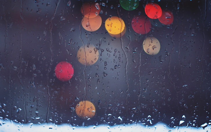 水滴、雨、ガラスの水、 HDデスクトップの壁紙