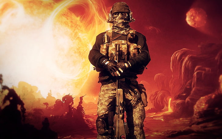 Soldat militaire avec tireur d'élite, affiche de jeu Halo, jeux,, jeu, Fond d'écran HD