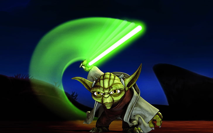 espada, Jedi, Guerra nas Estrelas: As Guerras Clônicas, mestre yoda, Yoda, HD papel de parede