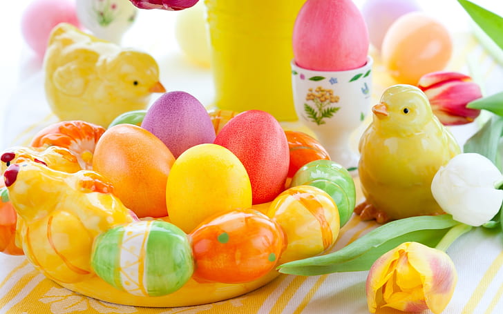 Традиционни великденски яйца, яйца за Великден, Великденско време, HD тапет