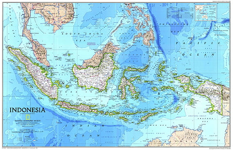 インドネシア地図、インドネシア、地図、ナショナルジオグラフィック、 HDデスクトップの壁紙 HD wallpaper