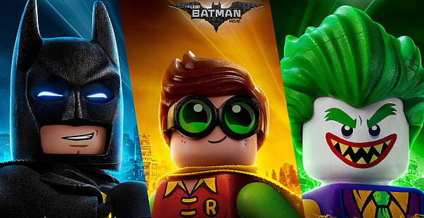 4K, The Lego Batman Movie, Batman, The Joker, Robin, Tapety HD HD wallpaper