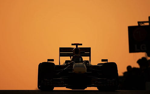 ภาพเงาของรถแข่งการแข่งขันกีฬา f1, วอลล์เปเปอร์ HD HD wallpaper