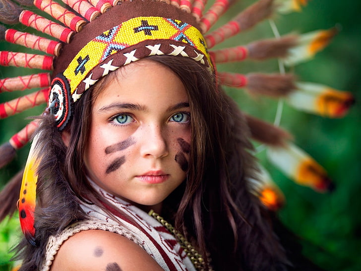Children, Face Paint, Headdress, indian, HD wallpaper | Wallpaperbetter