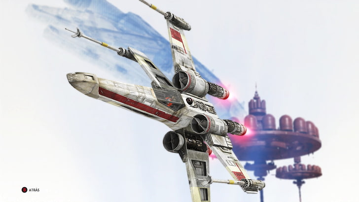 white and red Star Wars fighter plane, Star Wars, Star Wars: Battlefront, Bespin, X-wing, HD wallpaper