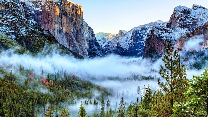 natura, natura selvaggia, riserva naturale, montagna, parco nazionale di Yosemite, montare scenario, valle del Yosemite, parco nazionale, albero, El Capitan, cielo, tunnel, catena montuosa, Sfondo HD
