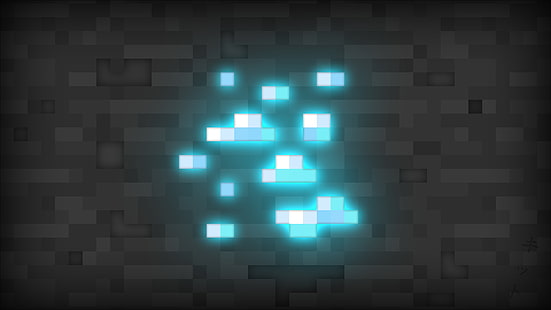 blaue und graue Abbildung, Minecraft, Diamant, Diamanten, HD-Hintergrundbild HD wallpaper