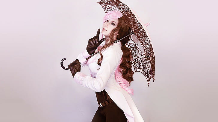 Sheena Duquette, cosplay, RWBY, Neopolitan, paraply, HD tapet