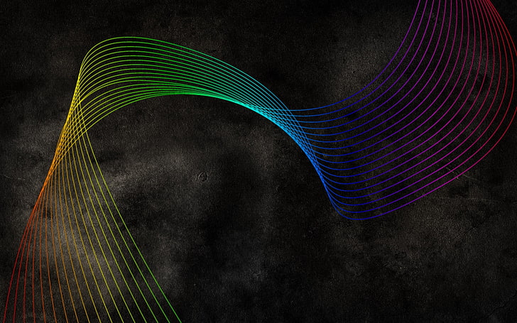 blaue und mehrfarbige Linie digitale Tapete, Streifen, Linie, dünn, Regenbogen, Hintergrund, HD-Hintergrundbild