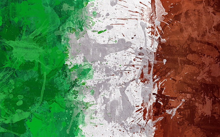 Italia, bendera, hijau, putih, merah, lukisan, karya seni, Wallpaper HD