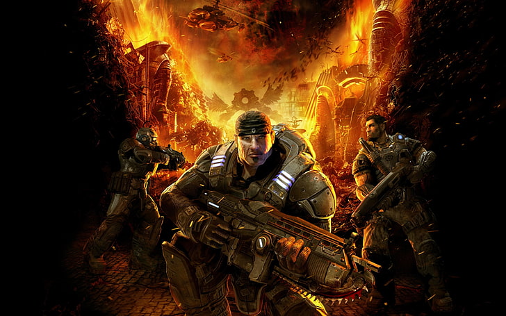 game digital wallpaper, Gears of War, video games, HD wallpaper