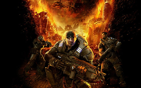 gioco sfondo digitale, Gears of War, videogiochi, Sfondo HD HD wallpaper