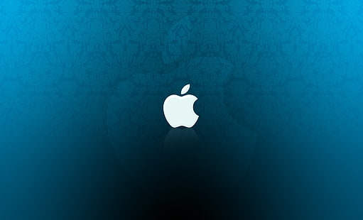 Floweral Blue, logo Apple, komputery, Mac, niebieski, jabłko, kwiatowe, Tapety HD HD wallpaper