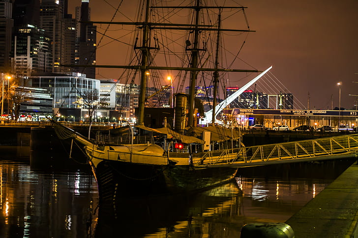 Nacht, Segelschiff, Nacht, Segelschiff, HD-Hintergrundbild