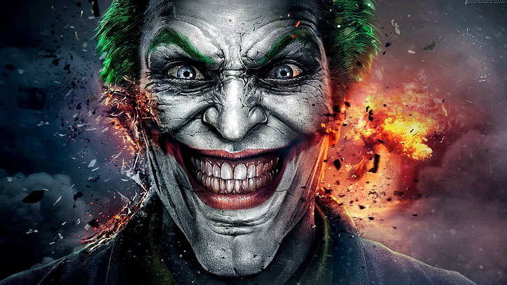 joker batman arkham seni asal, ilustrasi Joker, Wallpaper HD