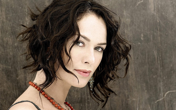 Lena Headey, women, actress, pearl necklace, necklace, face, looking at viewer, HD wallpaper