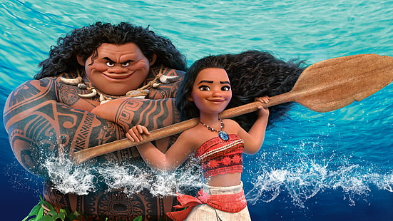 Poster Maui dan Moana, Moana, Animasi, HD, 8K, Wallpaper HD HD wallpaper