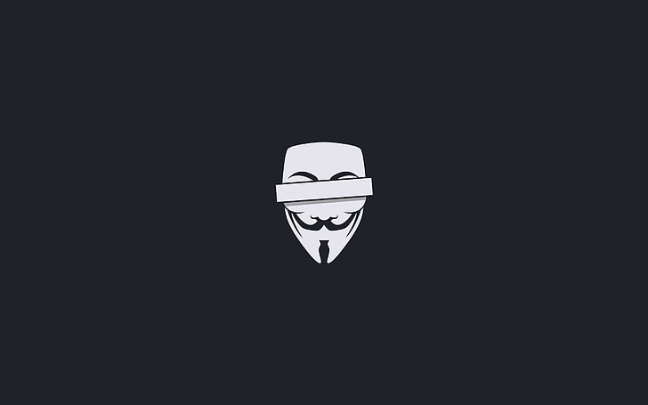 Guy Fawkes maschera illustrazione, anonimo, minimalismo, sfondo semplice, Sfondo HD
