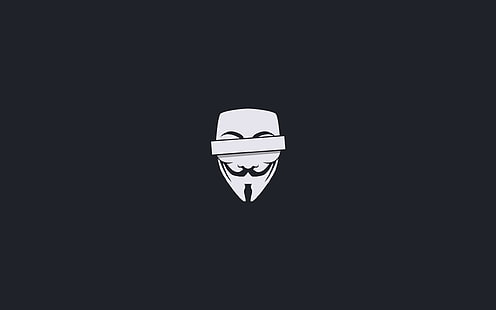 Ilustración de máscara de Guy Fawkes, anónimo, minimalismo, fondo simple, Fondo de pantalla HD HD wallpaper