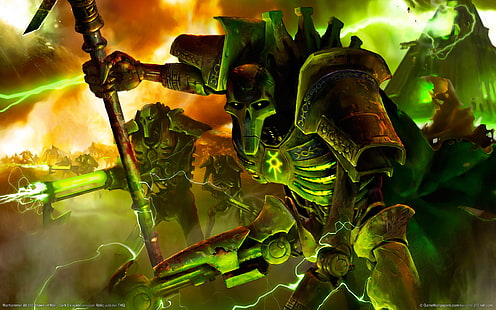 игровой плакат, Warhammer 40000, некроны, некроны, HD обои HD wallpaper