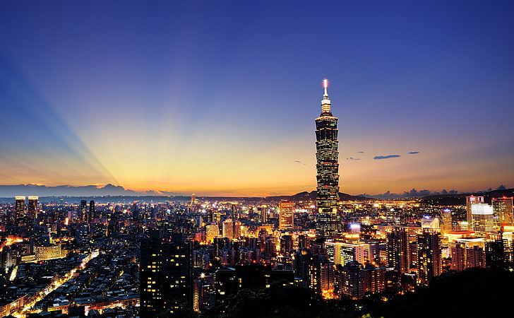 Taipei 101, city skyline photo, Asia, Others, Taipei, HD wallpaper