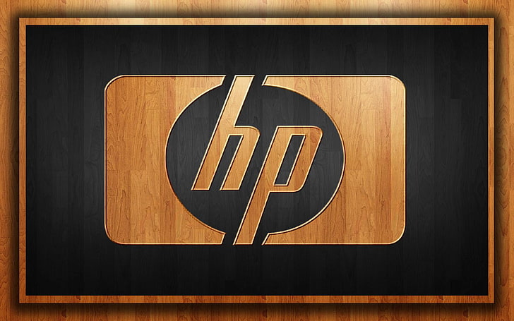 HP Wood, HP Logo, Computer, HP, Logo, Computer, Holz, HD-Hintergrundbild