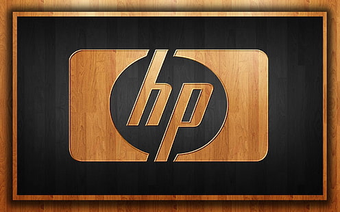 HP Wood、HPロゴ、コンピューター、HP、ロゴ、コンピューター、木材、 HDデスクトップの壁紙 HD wallpaper