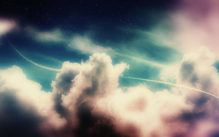 аннотация, фэнтези-арт, небо, облака, цифровое искусство, HD обои