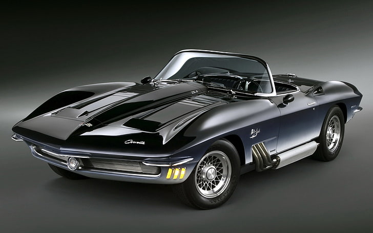 Chevrolet, otot, Konsep, klasik, Hiu, Mako, panas, 1962, batang, Corvette, Mobil, Wallpaper HD