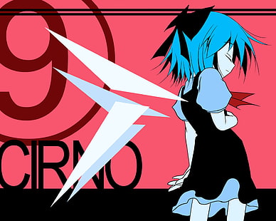 アニメの女の子、青い髪、東方、チルノ、 HDデスクトップの壁紙 HD wallpaper