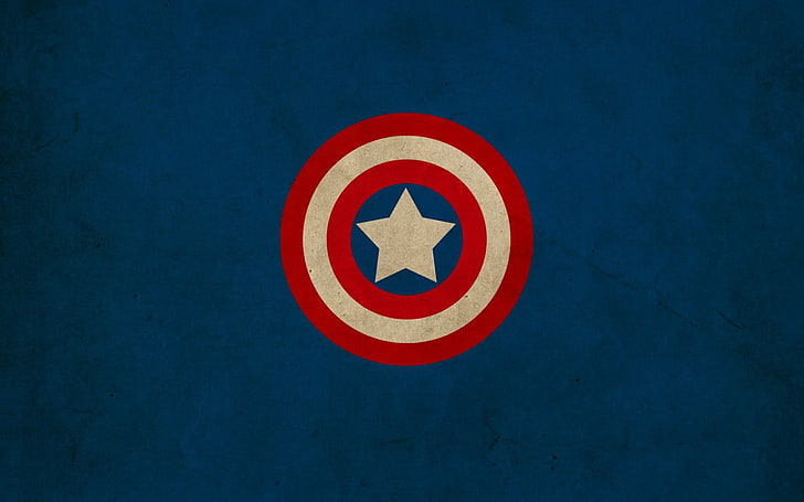 Captain America logo, Captain America, minimalism, cartoon, HD wallpaper