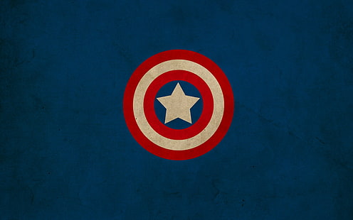 Captain America logo, Captain America, minimalism, cartoon, HD wallpaper HD wallpaper