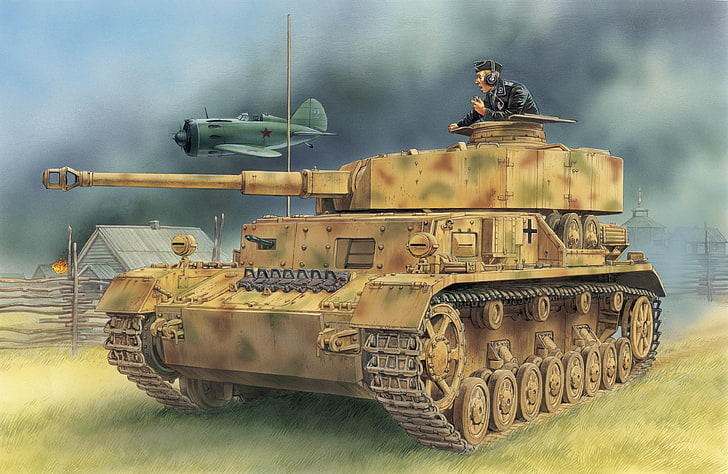 hombre en fondo de pantalla digital de tanque, el avión, figura, aldea, -16, la Wehrmacht, Panzer 4, tanque medio, Panzerkampfwagen IV, T ‑ IV, Pz.Kpfw.IV Ausf D, Fondo de pantalla HD