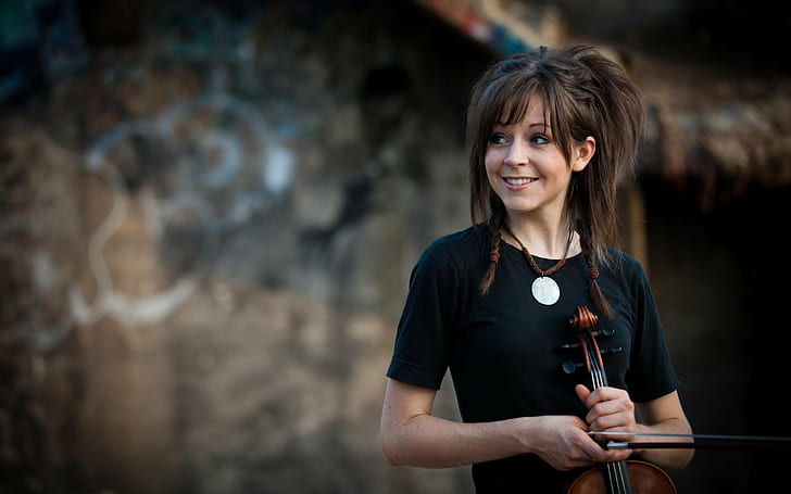 classical, crossover, dubstep, electronic, lindsey, stirling, violin, violinist, HD wallpaper