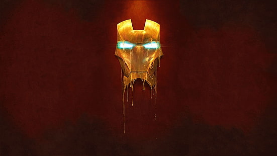 Ironman wallpaper, fond d'écran numérique Marvel Iron Man, Iron Man, Marvel Comics, dessin animé, minimalisme, masque, super-héros, oeuvre d'art, Fond d'écran HD HD wallpaper