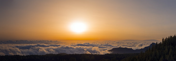 المناظر الطبيعية ، غروب الشمس ، بانوراما، خلفية HD