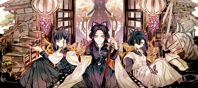  Anime, Demon Slayer: Kimetsu no Yaiba, Aoi Kanzaki, Kanao Tsuyuri, Shinobu Kochou, HD wallpaper HD wallpaper