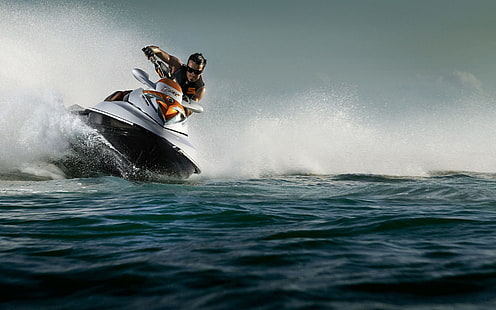 Jet Ski, man riding personal watercraft, Sports, Water Sports, HD wallpaper HD wallpaper