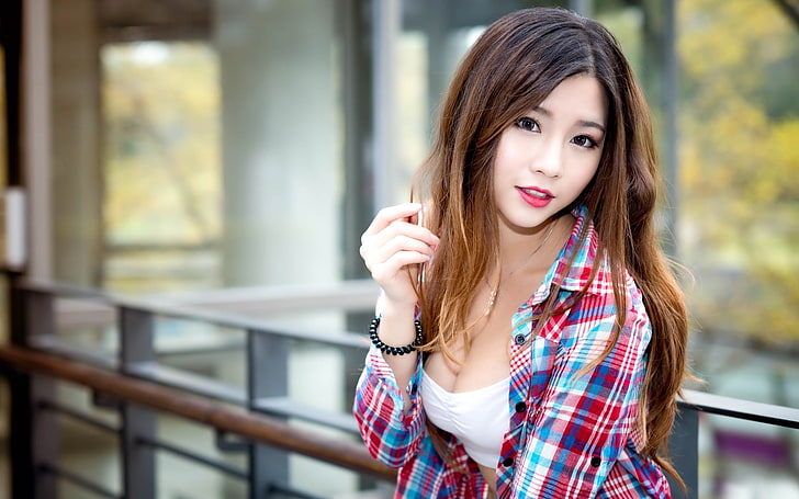 Asian, women, long hair, HD wallpaper