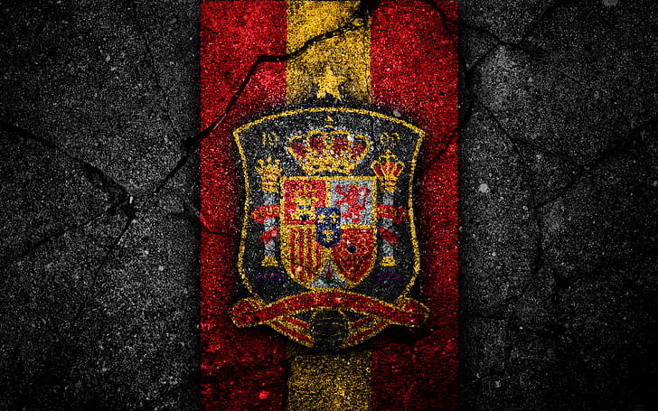 축구, 스페인 축구 대표팀, 상징, 로고, 스페인, HD 배경 화면
