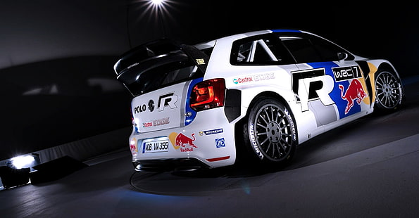 white, gray, and blue race car, Auto, White, Sport, Volkswagen, Machine, Red Bull, WRC, Rally, The room, Polo, HD wallpaper HD wallpaper