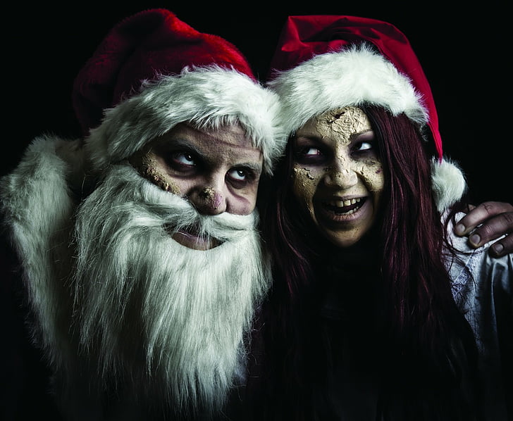 Dark, Creepy, Christmas, Holiday, Santa, Santa Hat, HD wallpaper