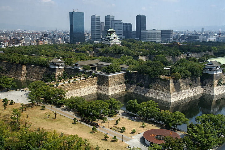 Castelos, Castelo de Osaka, HD papel de parede