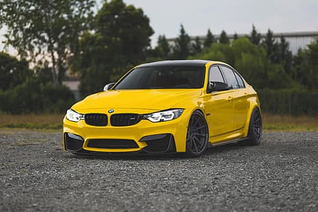 BMW, жълто, F80, M3, HD тапет HD wallpaper
