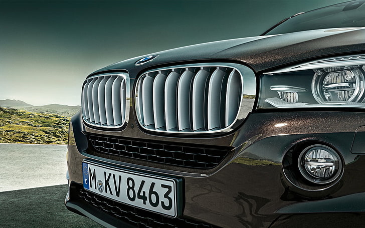 gray BMW front end, bmw x5, novelty, bmw, car, front view, HD wallpaper